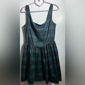 Avec Les Filles Green and Black Plaid Women’s Dress sz 6